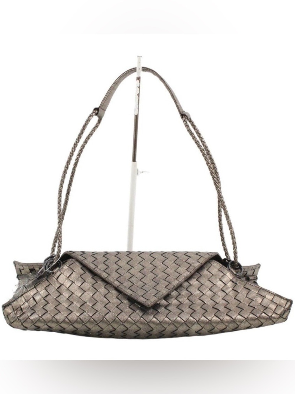 Vintage Authentic Bottega Veneta Shoulder Bag in Pewter